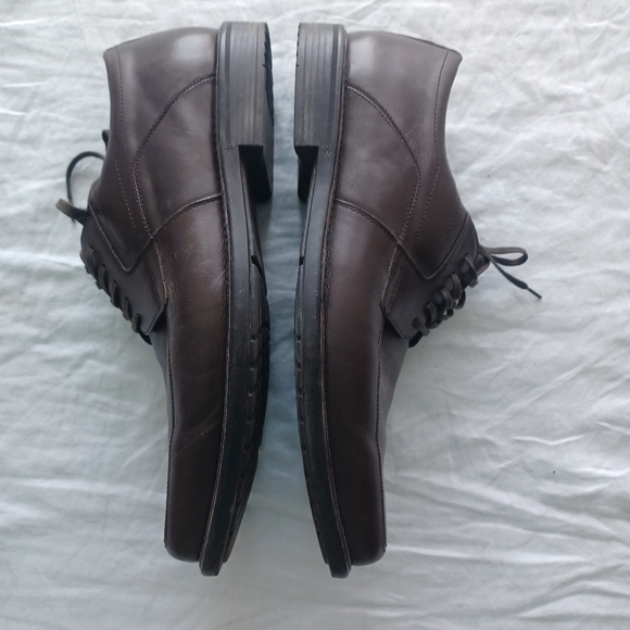 JOHNSTON & MURPHY SHEEPSKIN BROWN DRESS LACE UP SHOE 13M FITS LIKE 12M - Picture 3 of 14